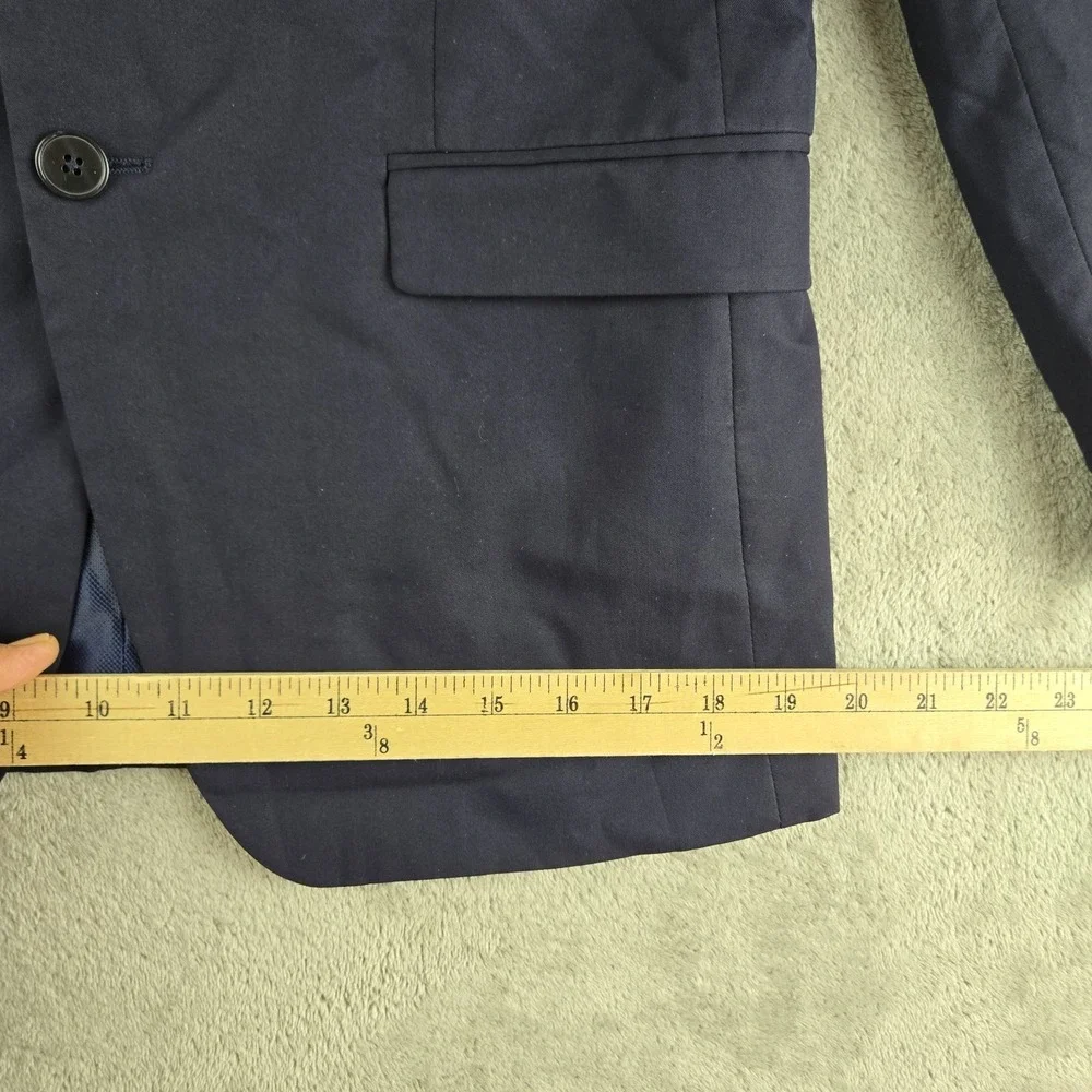 Zara Blazer Jacket Mens 38 Navy Blue Stretchy 2 Buttons Modern Cocktail Career